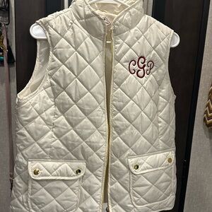 Cream puffer vest